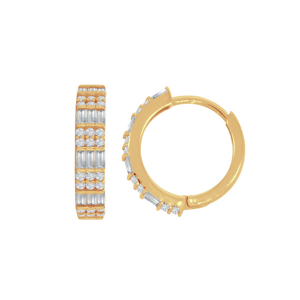 Huggies Oro 10k - Zirconias, Ancho 3.25 mm