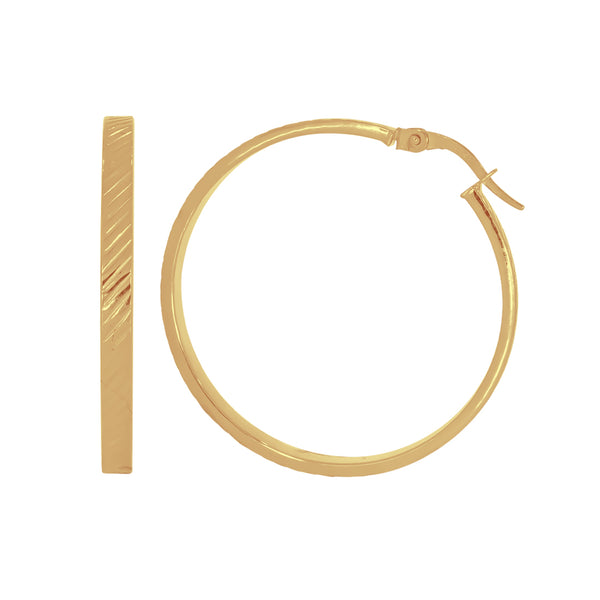 Arracada Oro 10k - Texturizada 3 y 3.4 cm Diámetro