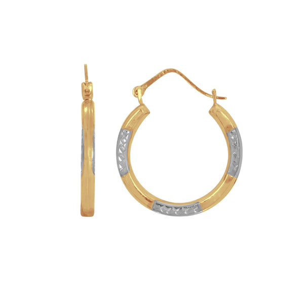 Arracadas Oro 10k - Laterales Platinadas