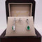 Aretes Oro Blanco 10k - Esmeralda 0.43 ctw y Diamante Natural 0.20 Puntos Totales