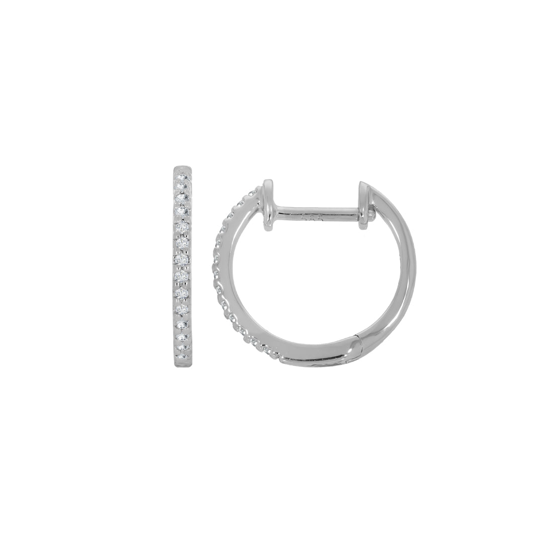 Arracadas Oro Blanco 14k - Diamantes Peso Total 7 Puntos