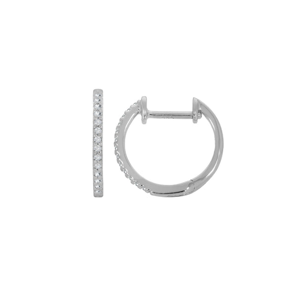 Arracadas Oro Blanco 14k - Diamantes Peso Total 7 Puntos