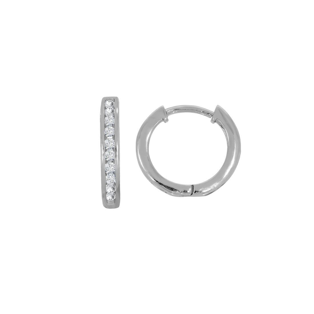 Arracadas Oro Blanco 14k - Diamantes Peso Total 10 Puntos