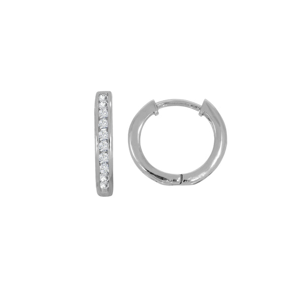 Arracadas Oro Blanco 14k - Diamantes Peso Total 10 Puntos