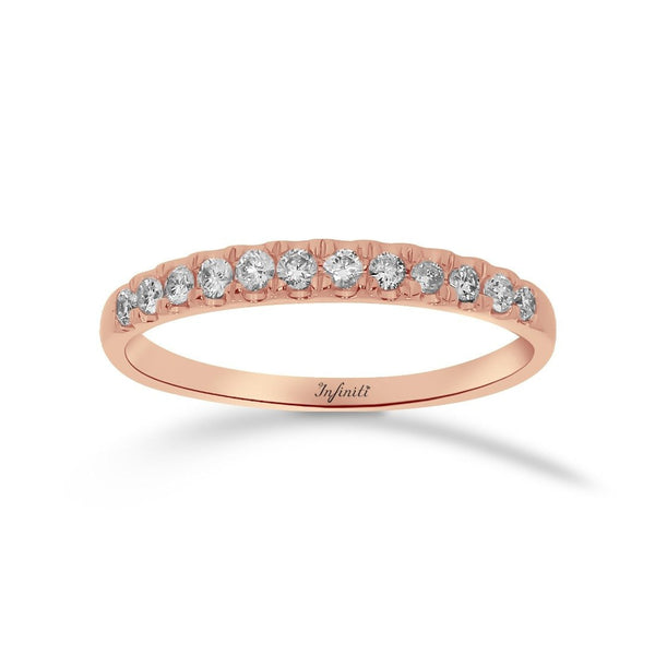 Churumbela Oro Rosa 14k, Pavé Diamantes de 25 Puntos Totales - Infiniti Joyas