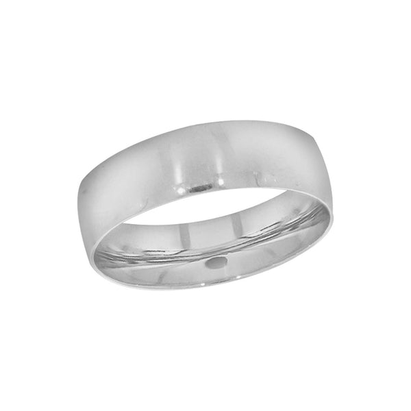 Argolla Oro Blanco 10k - Acabado Plano Liso, Ancho 6 de mm - Infiniti Joyas