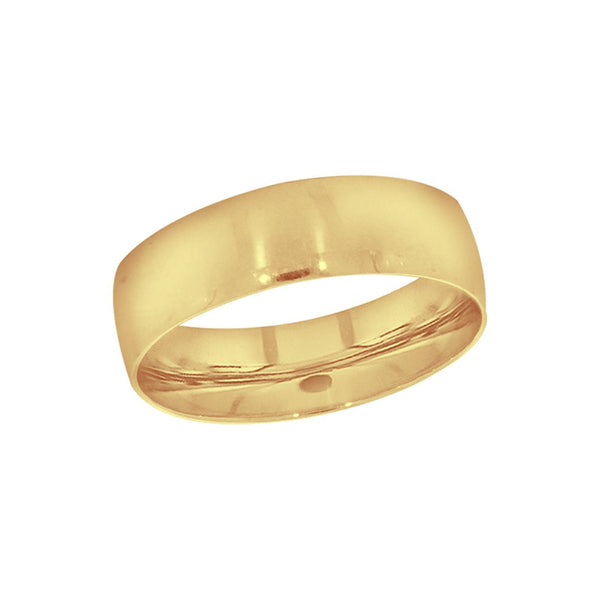 Argolla Oro Amarillo 10k - Acabado Plano Liso, Ancho de 6 mm - Infiniti Joyas