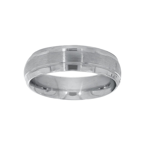 Argolla Oro Blanco 10k - Acabado Mate Liso con Confort, Ancho de 6 mm - Infiniti Joyas