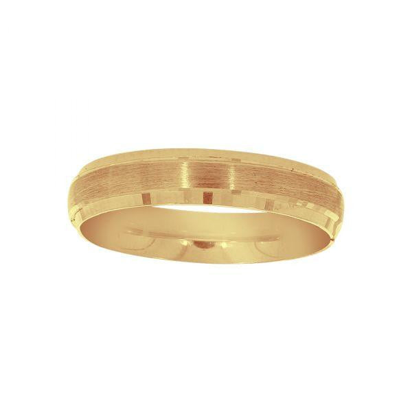 Argolla Oro Amarillo 10k - Acabado Mate Liso con Confort, Ancho de 4 mm - Infiniti Joyas