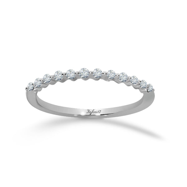 Churumbela Oro Blanco 14k, Diamantes de 15 Puntos Totales - Infiniti Joyas