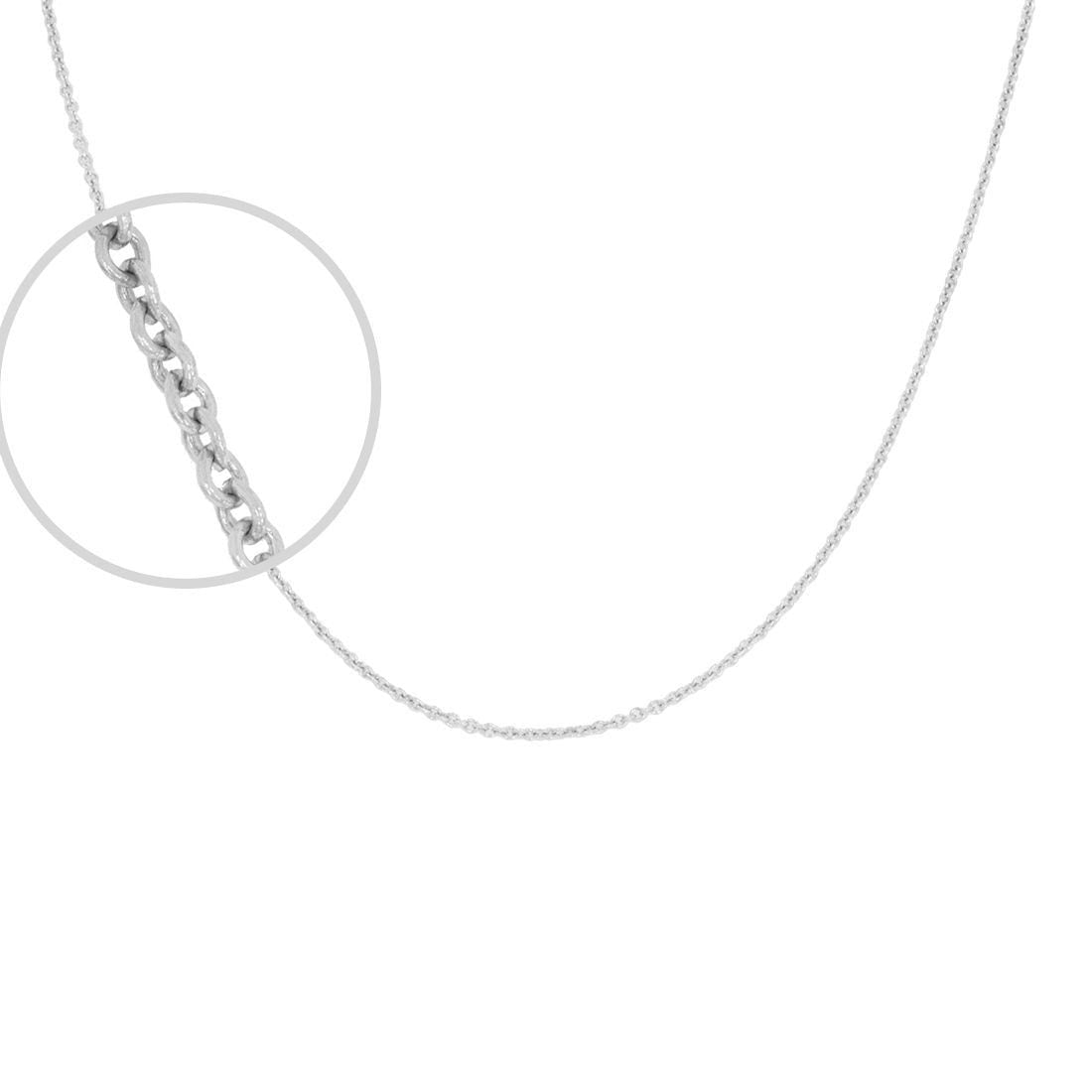 Cadena Oro Blanco 14k Rolo mini 45 cm, Ancho 1 mm - Infiniti Joyas