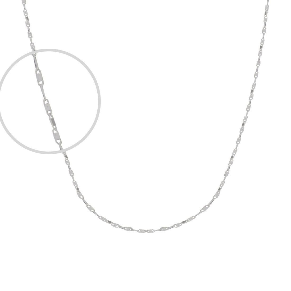 Cadena Oro Blanco 14k Espejo 50 cm, Ancho 1 mm - Infiniti Joyas