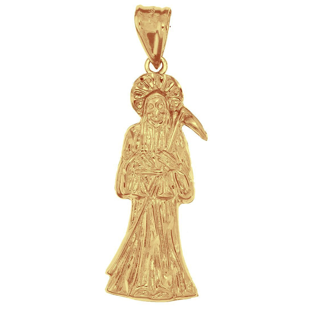 Dije Santísima Muerte, 5.2 x 1.8 cm, Oro 10k - Infiniti Joyas