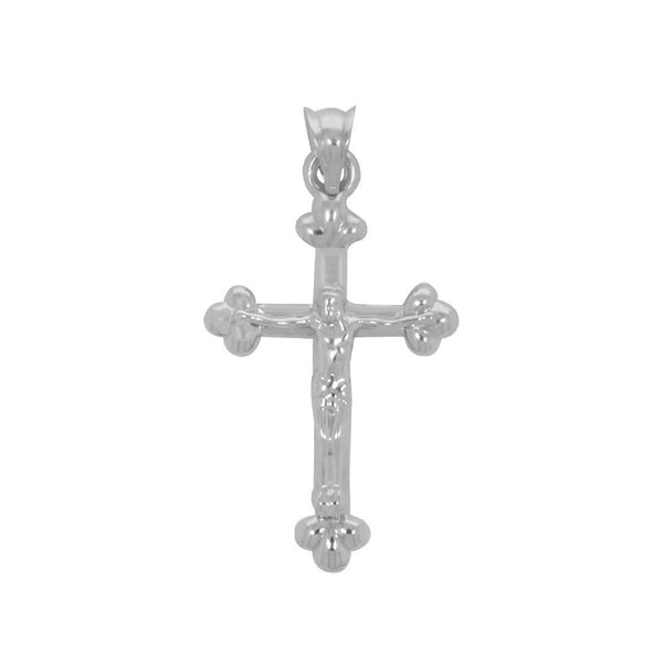 Dije Oro Blanco 10k, Cruz con Cristo, Oro Blanco 10k - Infiniti Joyas