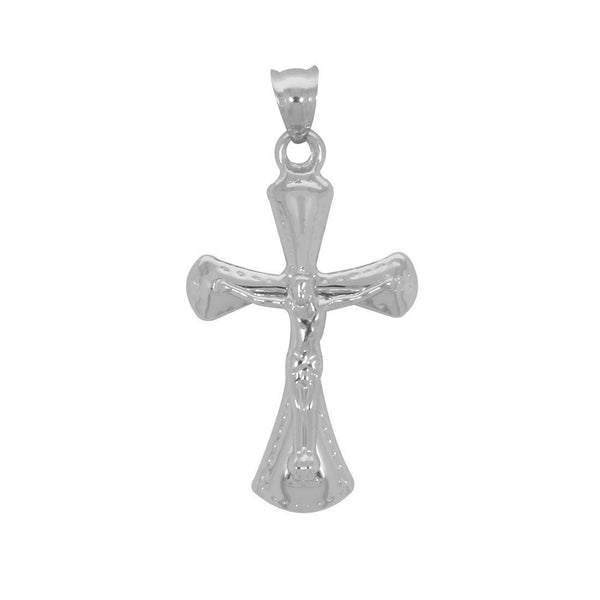 Dije Oro Blanco 10k, Cruz con Cristo - Infiniti Joyas