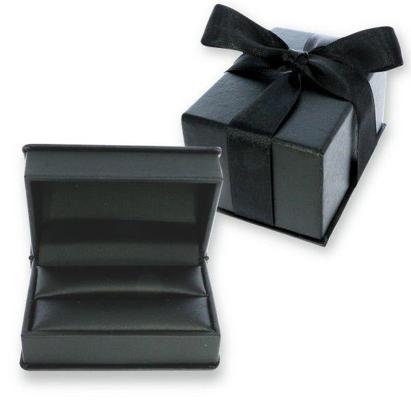 Estuche ARGOLLAS de Piel Negra con Caja de Moño - Infiniti Joyas