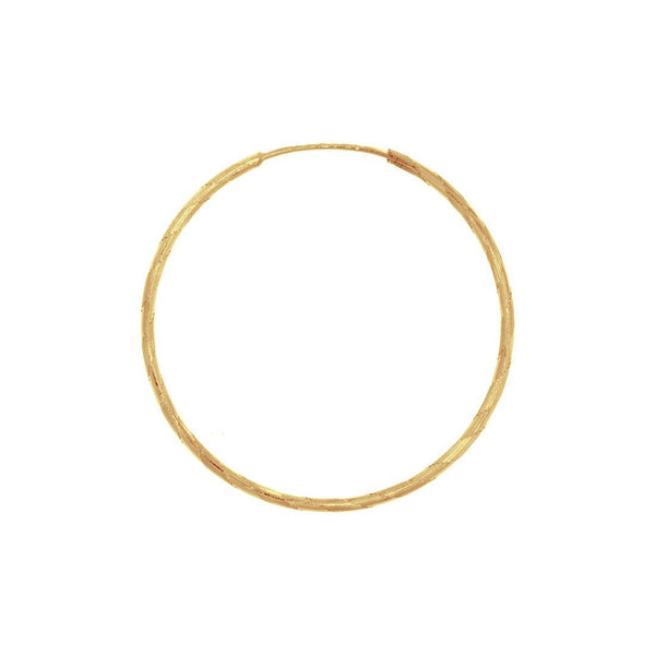 Arracada Tubo Diamantado  2.4 cm Diámetro Oro 14k - Infiniti Joyas