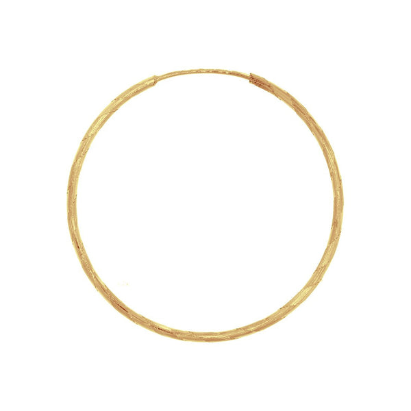 Arracada Tubo Diamantado  2.8 cm Diámetro Oro 14k - Infiniti Joyas