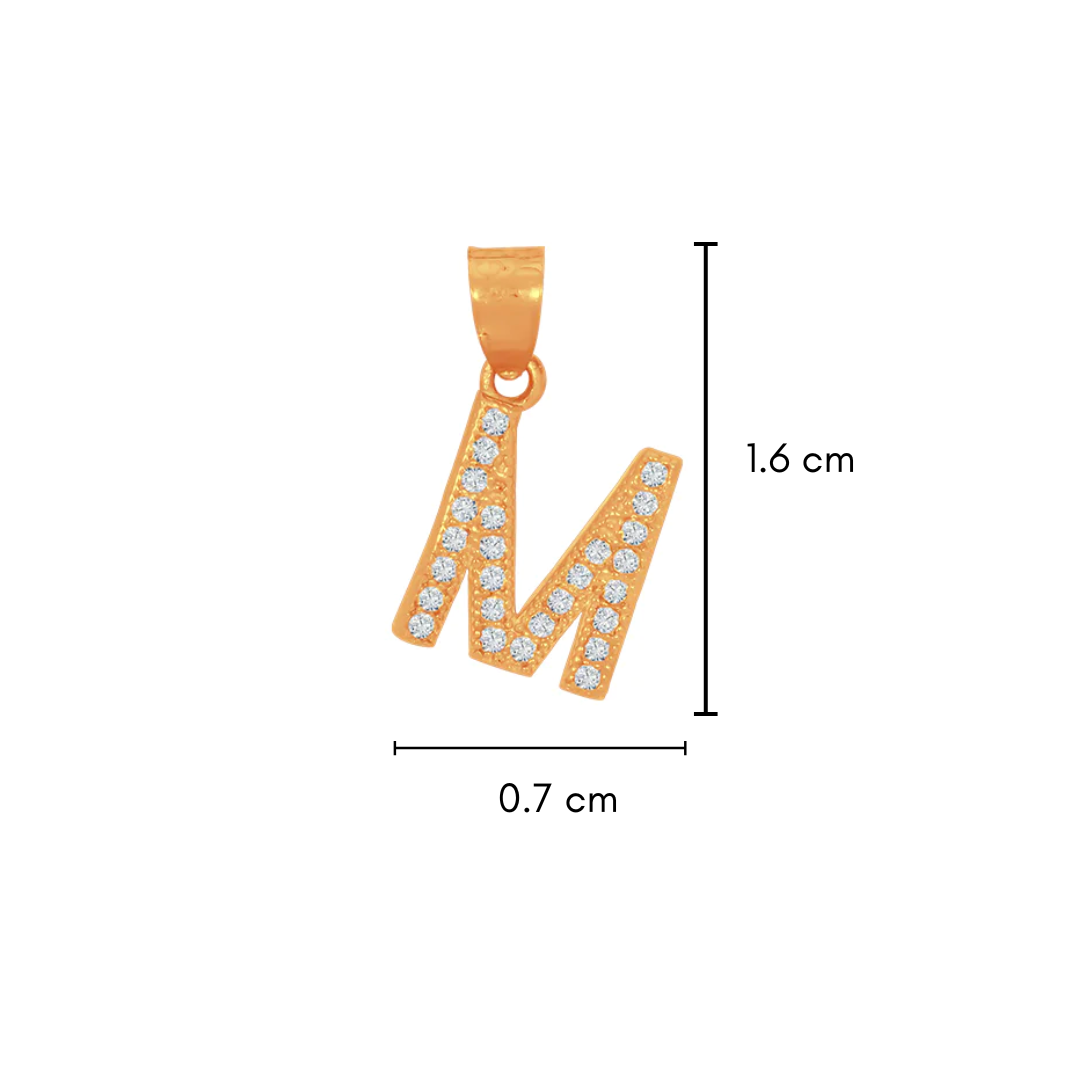 Dije Oro 10k - Letras Abecedario con Zirconias