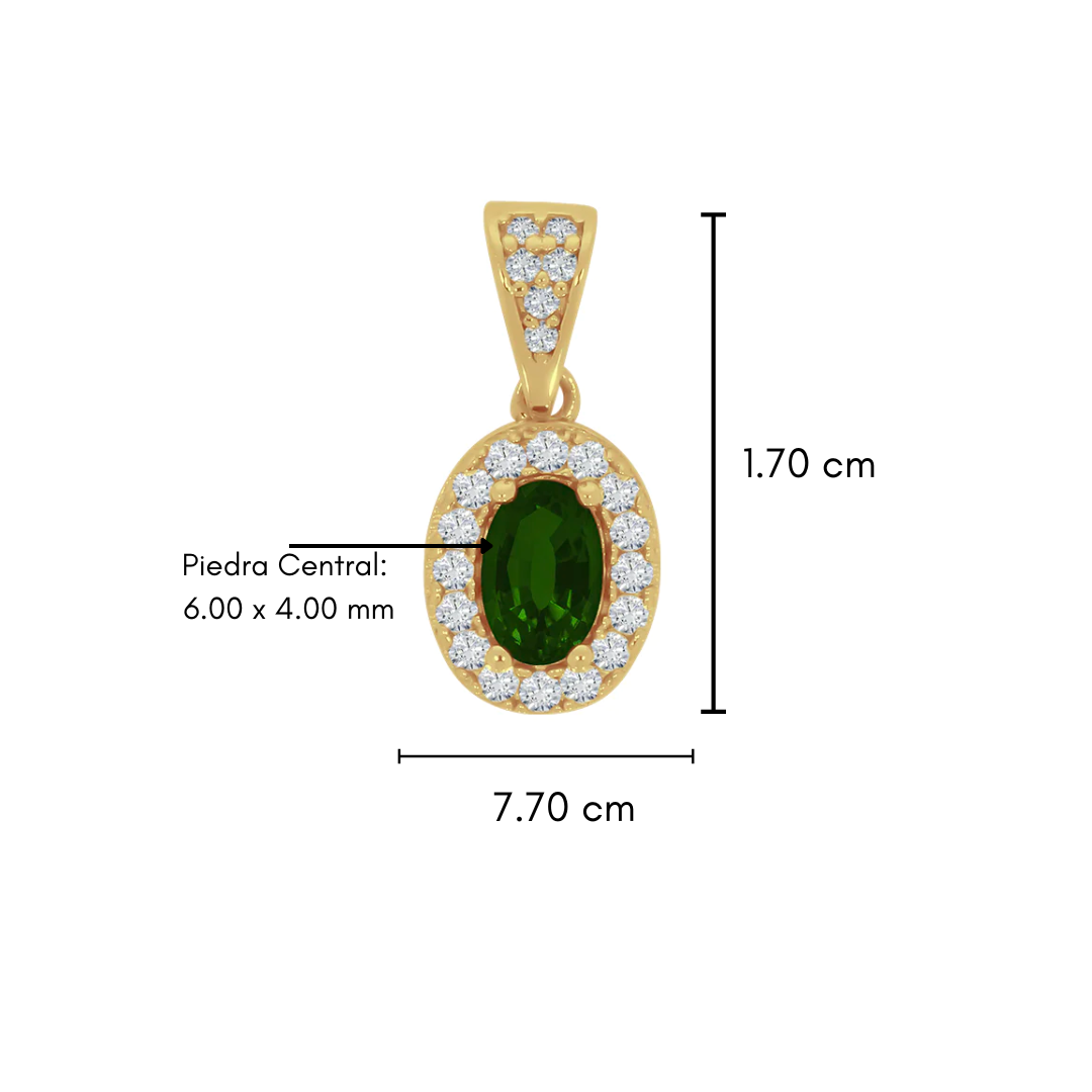 Dije Oro 10k - Esmeralda Zirconia en Halo