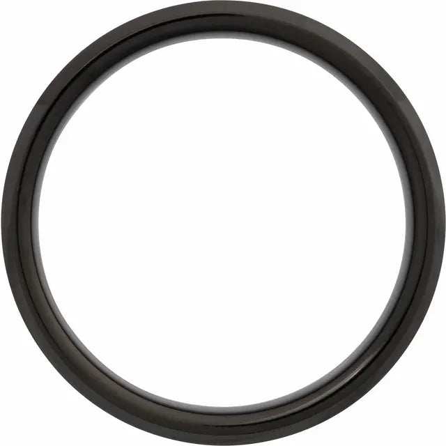 Argolla Tungsteno - Acabado texturizado con Borde Biselado 5 mm