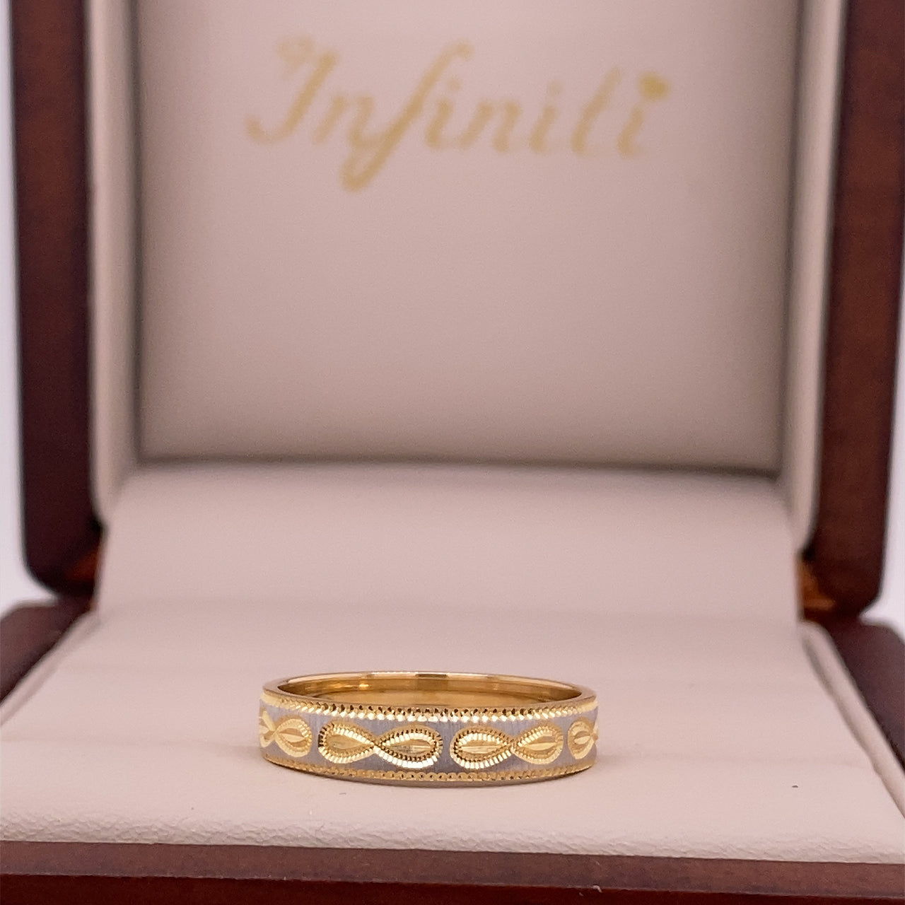 Argolla Oro 10k - Infinitos Combinada 4 mm