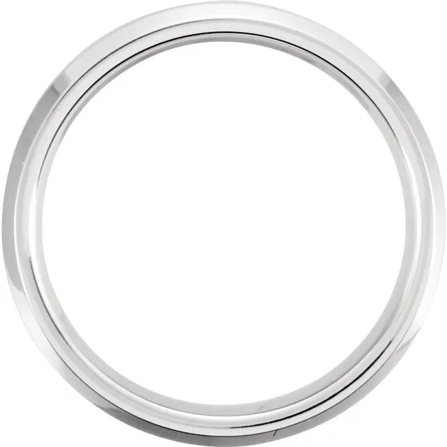Argolla Tungsteno - Acabado Texturizado 6 mm con Borde Biselado