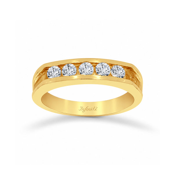 Churumbela Oro 14k, Estilo Canal Zirconias 3 mm