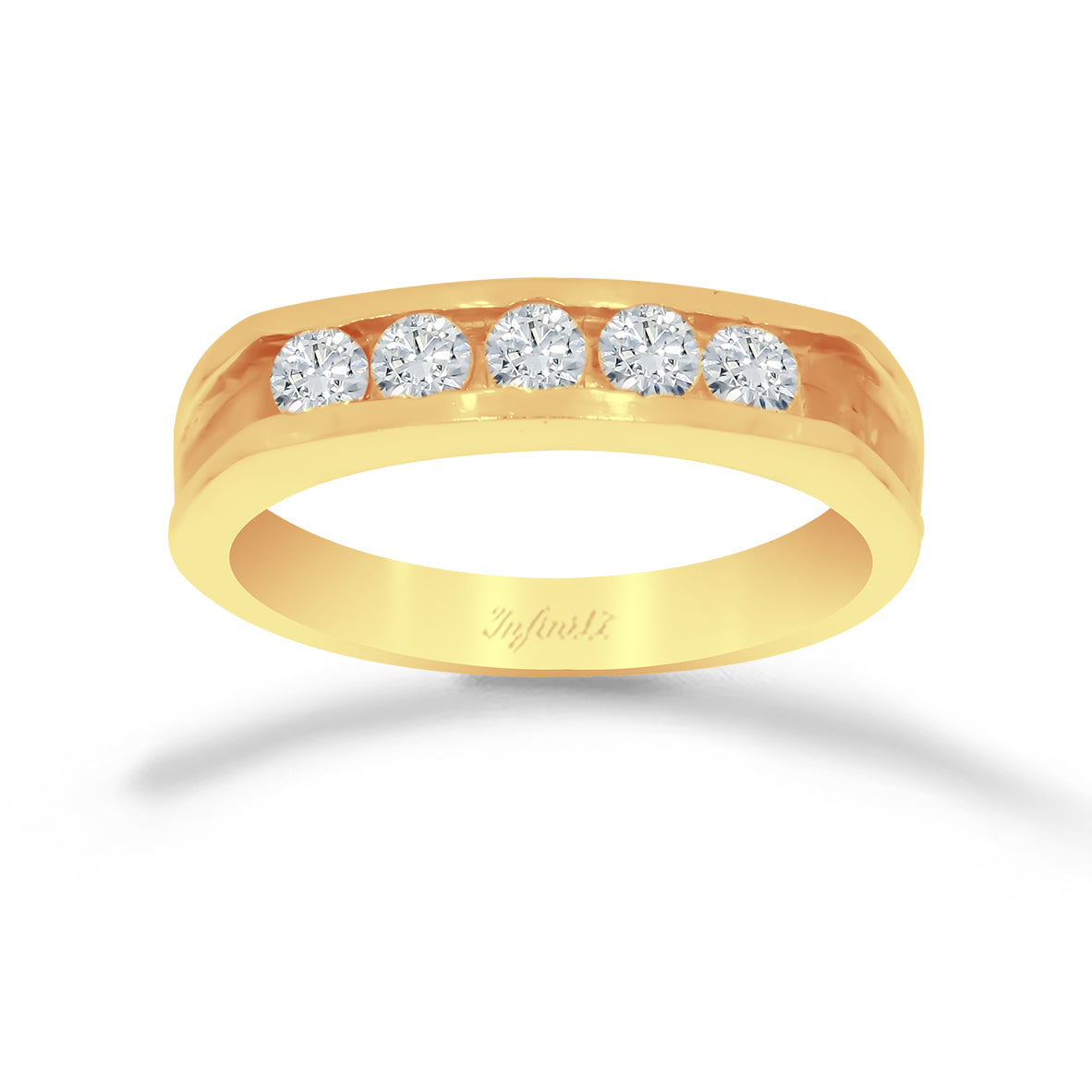 Churumbela Oro 14k, Estilo Canal Zirconias 3 mm