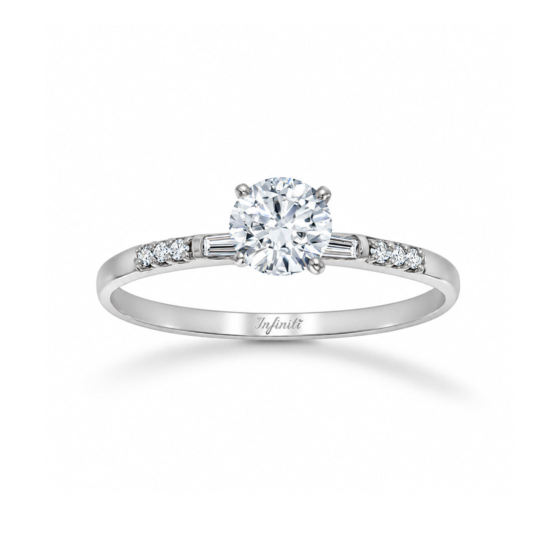 Anillo Oro Blanco 10k - Zirconia de 5 mm