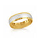 Argolla Oro Combinado 14k - Acabado Liso Mate Platinado, Ancho 6 mm