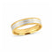Argolla Oro Combinado 14k - Acabado Liso con Platinado, Ancho 4 mm
