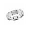 Argolla Oro Blanco 14k - Acabado Mate, Doble Bisel Liso, Ancho 4 mm