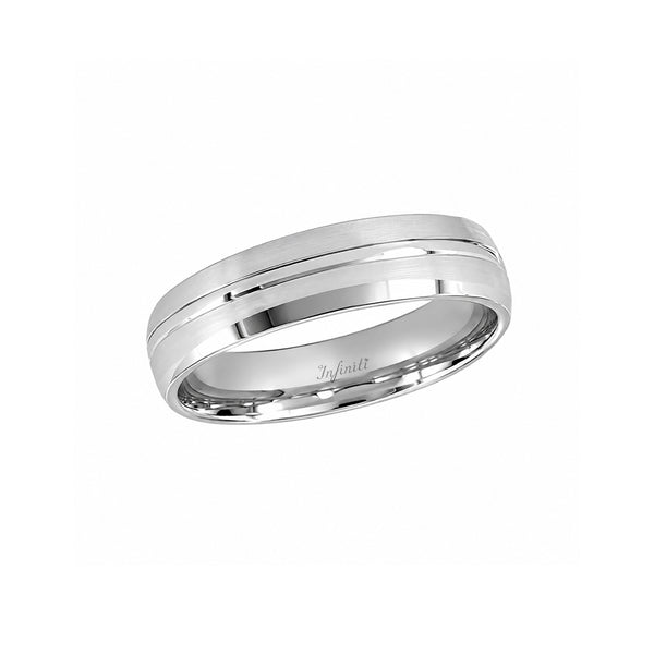 Argolla Oro Blanco 14k - Acabado Liso con Confort, Ancho de 4 mm