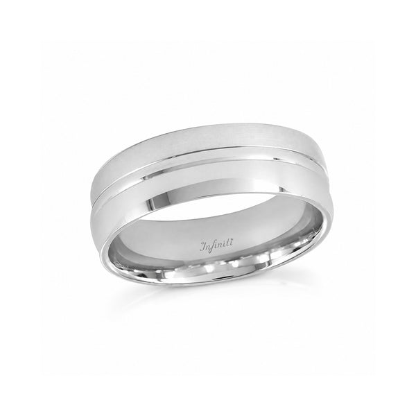 Argolla Oro Blanco 14k - Acabado Liso con Confort, Ancho de 6 mm