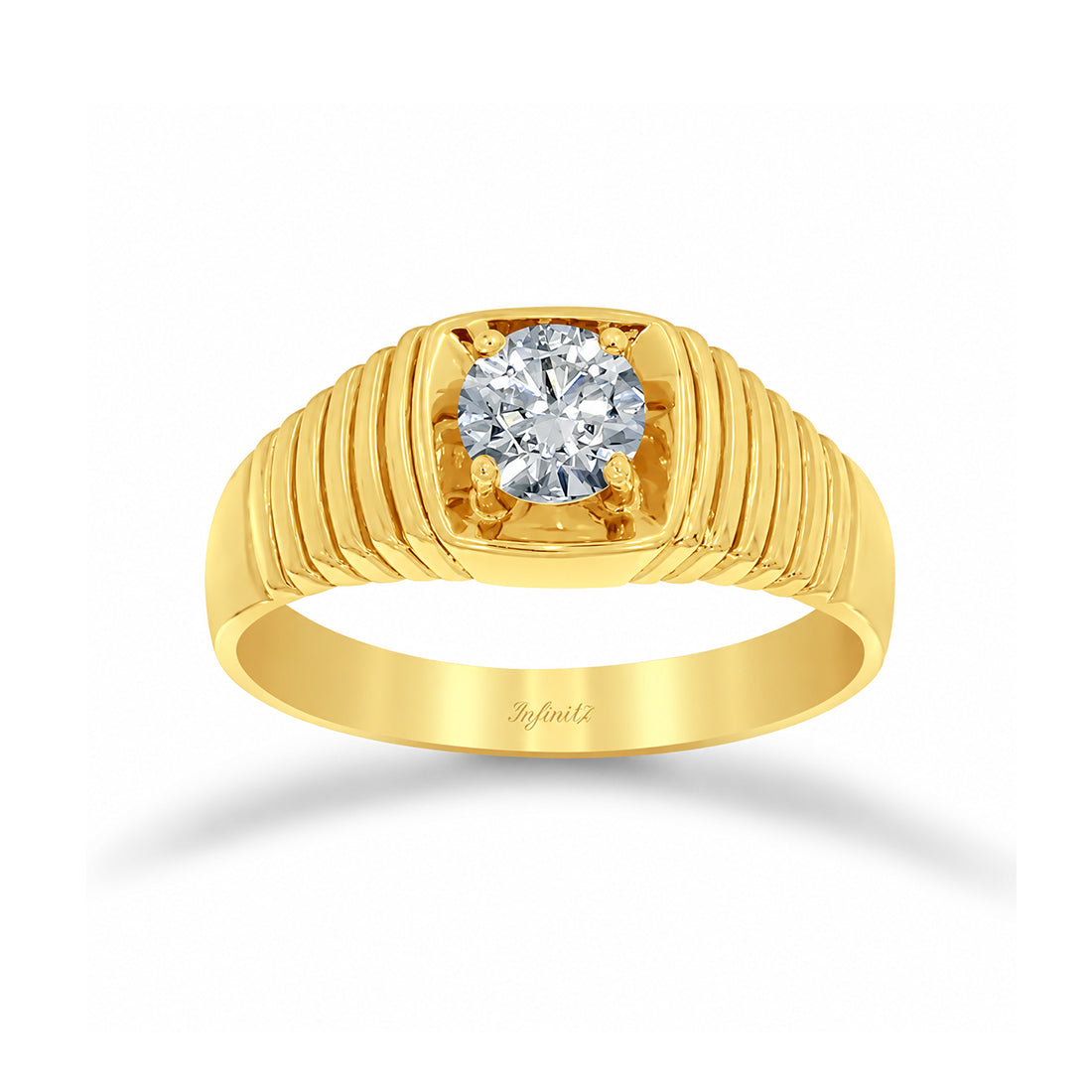 Anillo Oro 10k - Zirconia Central 6 mm