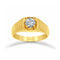 Anillo Oro 10k - Zirconia Central 6 mm
