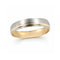 Argolla Oro Blanco 14k - Acabado Mate con Oro Amarillo Liso, Ancho 4 mm