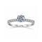 Anillo Oro Blanco 14k, Pavé con Zirconia Central 5 mm
