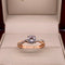 Anillo Oro Rosa 14k, Trenzado con Zirconia Central de 5.5 mm