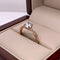 Anillo Oro Rosa 14k, Trenzado con Zirconia Central de 5.5 mm