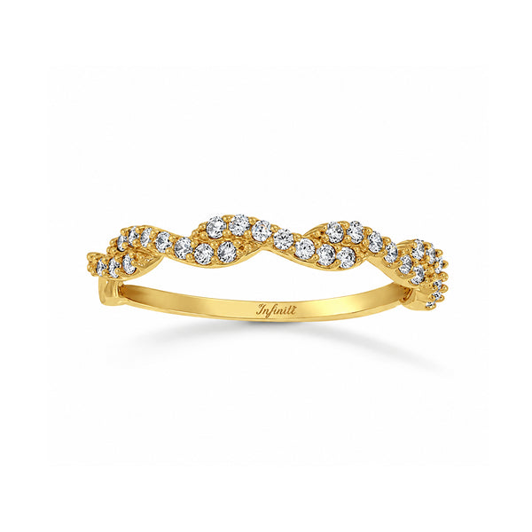 Churumbela Oro 14k, Trenza con Zirconias de 1 mm