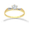 Anillo Oro 10k - Zirconia Central de 5.5 mm, Baguettes Laterales