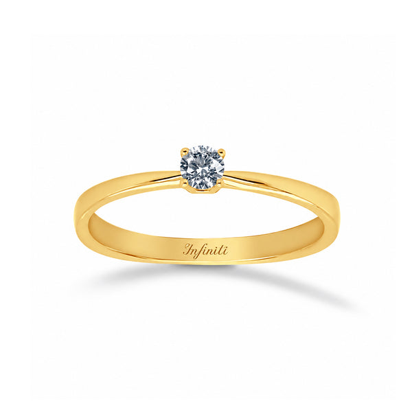 Anillo Oro 14k - Solitario Zirconia 3 mm