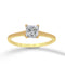 Anillo Solitario Oro 14k - Zirconia Princess de 5 mm