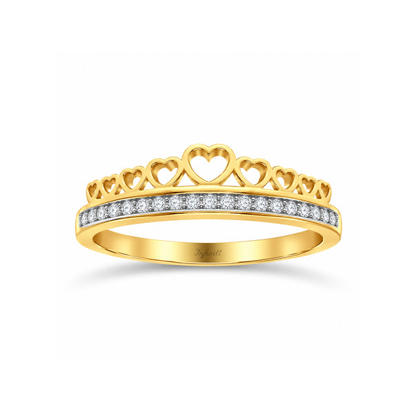 Churumbela Oro 10k con Corazones y Zirconias 1 mm