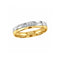 Argolla Oro Combinado 14k - Acabado Mate Liso con Zirconias, Ancho 4 mm