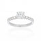 Anillo Oro Blanco 10k - Estilo Pavé con Zirconia