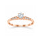 Anillo Oro Rosa 10k, Zirconia Central de 3.5 mm