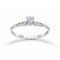 Anillo Oro Blanco 10k - Zirconia Central de 3 mm